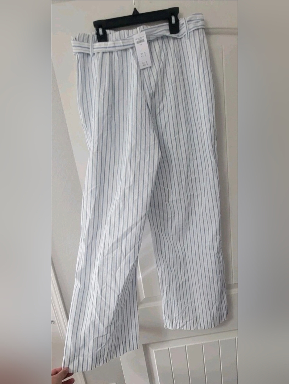Abercrombie And Fitch Blue And White Striped Poplin Wide Leg Pant Sz 29 - Picture 3 of 6